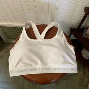 Under Armor white sports bra.